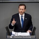 El presidente de Israel, Isaac Herzog, en su discurso en el parlamento alemán