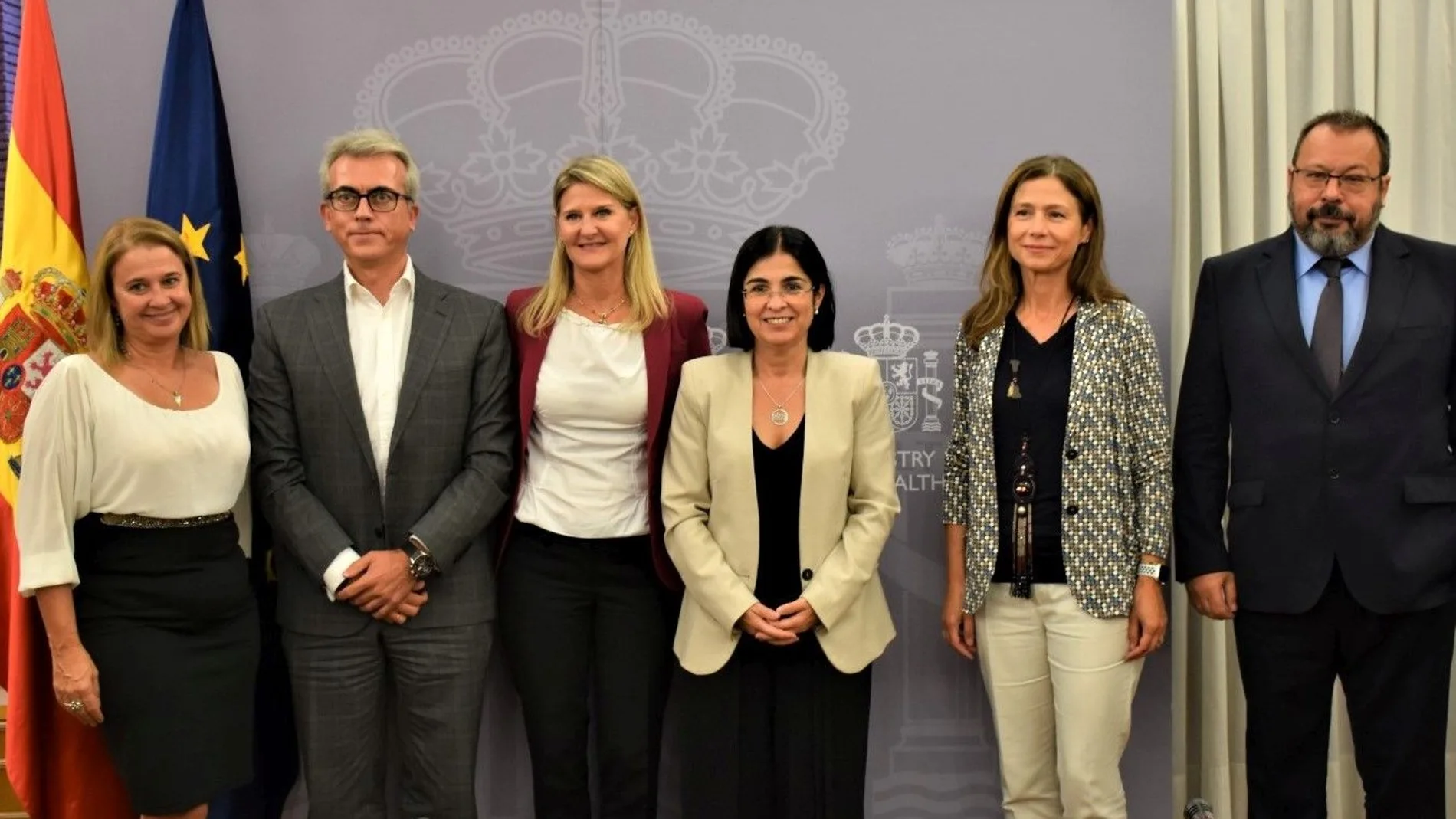 De izquierda a derecha, Natividad Calvente, Jesús Ponce, Marie France Tschudin, Carolina Darias, María Jesús Lamas y César Hernández
