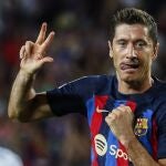 Lewandowski con el Barcelona.