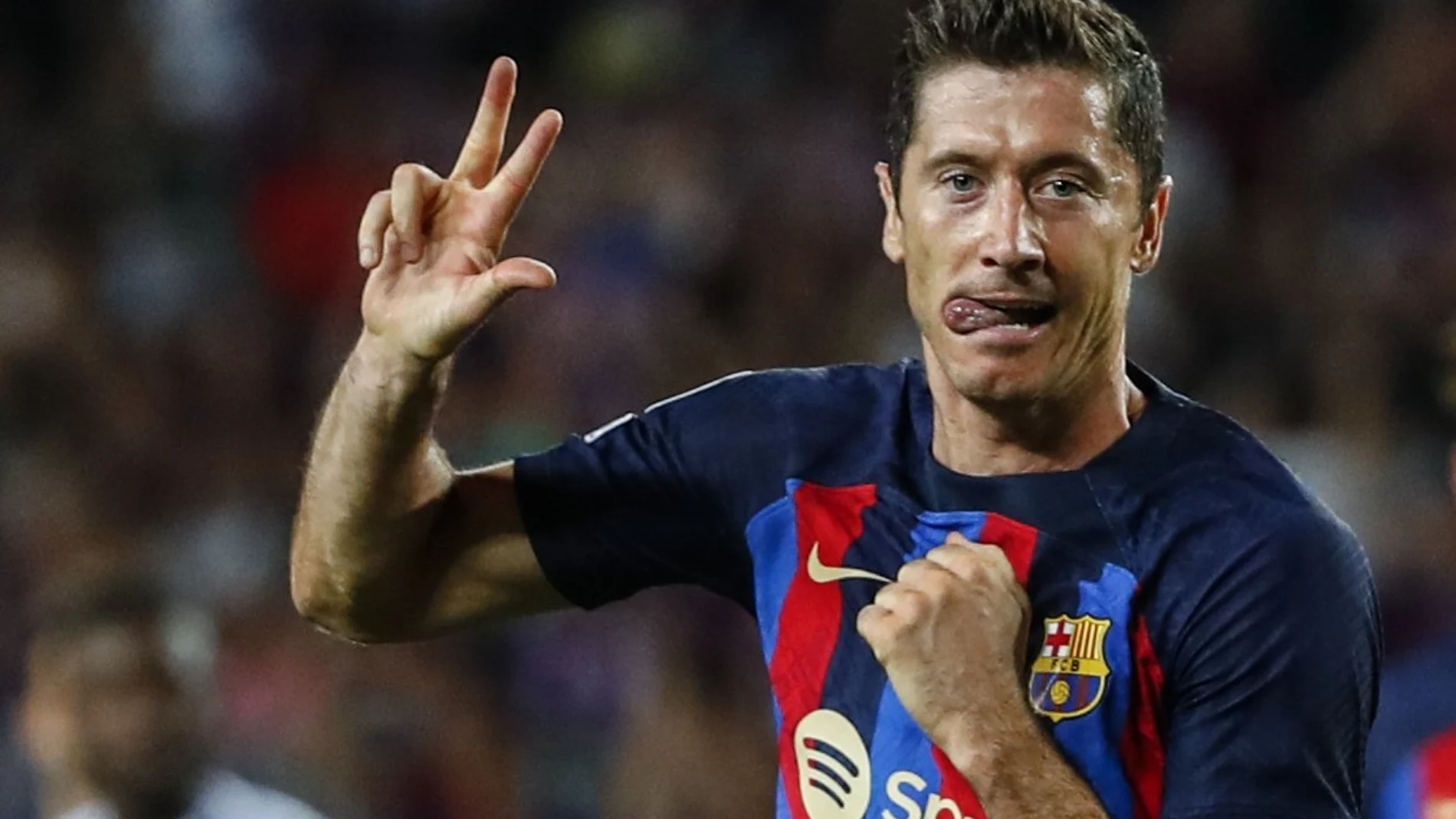 Lewandowski con el Barcelona.