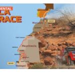 Cartel amenazante con la ruta del rally