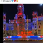 La iluminación blaugrana de la Cibeles levanta una polvareda en redes sociales