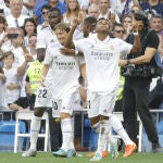 Rodrygo celebra su gol ante el Mallorca. Fue decisivo además con una asistencia
