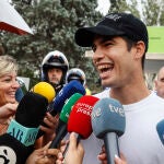 Alcaraz, a su llegada a Valencia para disputar la Copa Davis