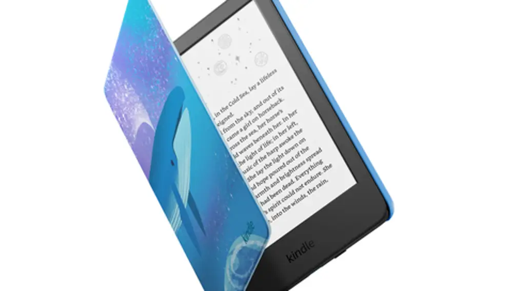 Kindle Kids con la cubierta Ballena espacial.