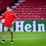 Julen Lopetegui, en el último entrenamiento del Sevilla