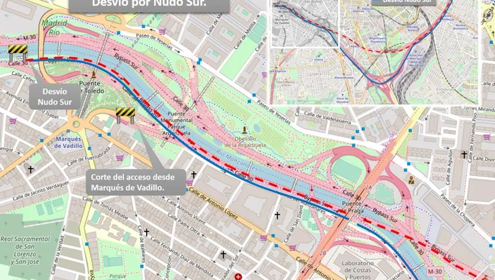 Incidencia en M-30 por inundaciones