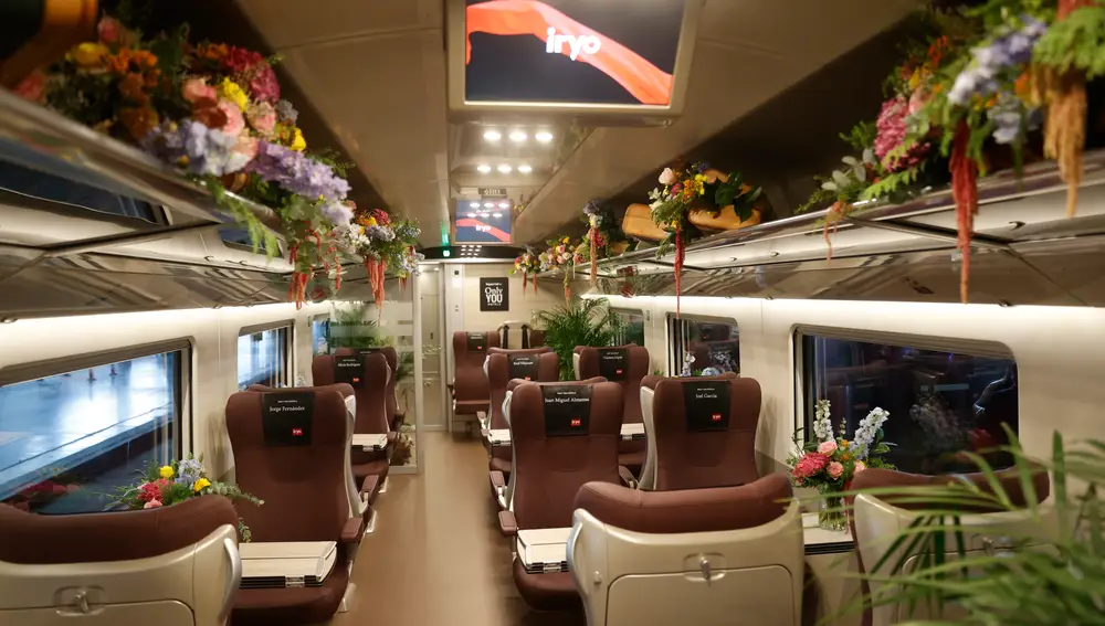 Imagen de uno de los coches de un tren de iryo