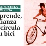 Cartel en el que se anuncia la cicloescuela feminista de Getafe