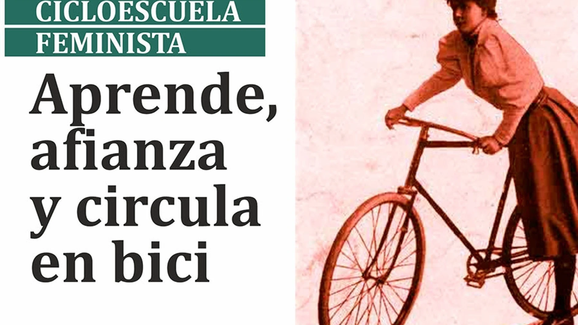 Cartel en el que se anuncia la cicloescuela feminista de Getafe