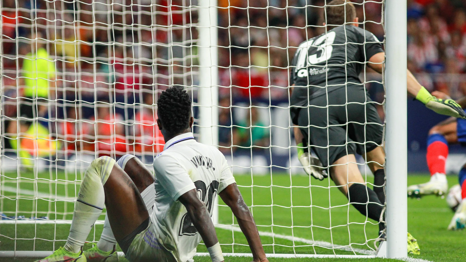 Vinicius Junior en el partido ante el Atlético de Madrid.