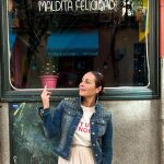 Ana Milán con camiseta de Lucía Be