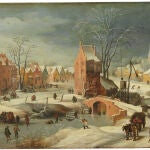 Imagen de la obra "Paisaje nevado", atribuido al pintor barroco flamenco Jan Brueghel el Joven, una de las piezas investigadas
