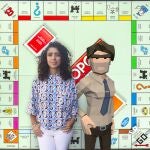 A la izquierda la fundadora de Uttopion Soraya Cadalso, junto al avatar del otro fundador, Miguel Ángel Fito
