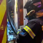 Operativo de los bomberos en Vallecas