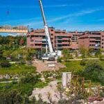 Instalación de la pasarela en Colmenar Viejo