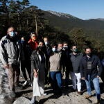 Protesta contra el cierre de la estación de Navacerrada, en Madrid. Entre otros, la líder de Vox, Rocío Monasterio