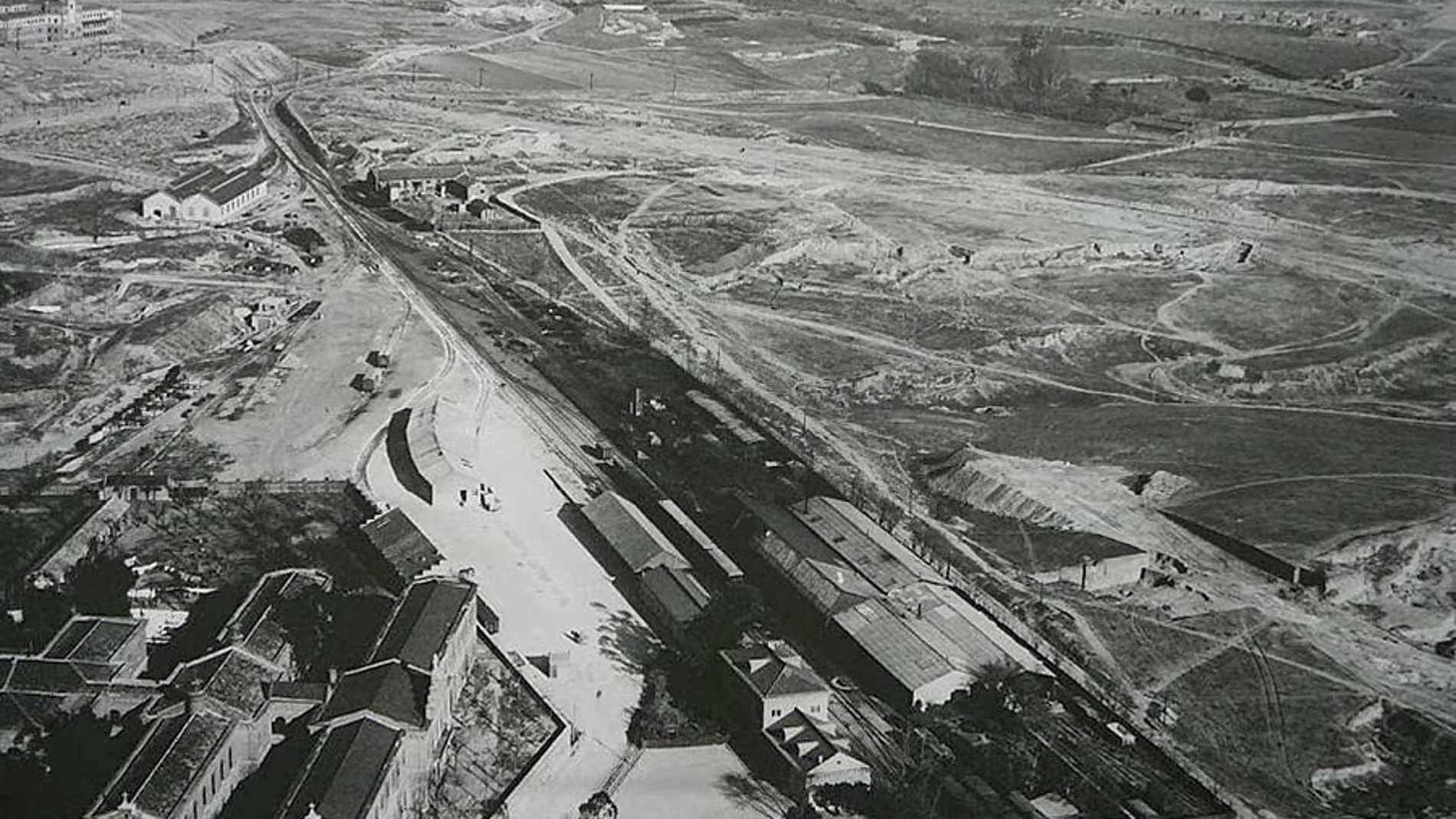 Vista aérea de la Estación del Niño Jesús, al lado del hospital del mismo nombre