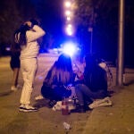 Botellones y control policial en el Parque del Oeste en Madrid