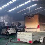 Imagen del incendio de caravanas