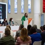 La presidenta de Ciudadanos, Inés Arrimadas, interviene en una reunión del Consejo General del partido en la sede de Madrid