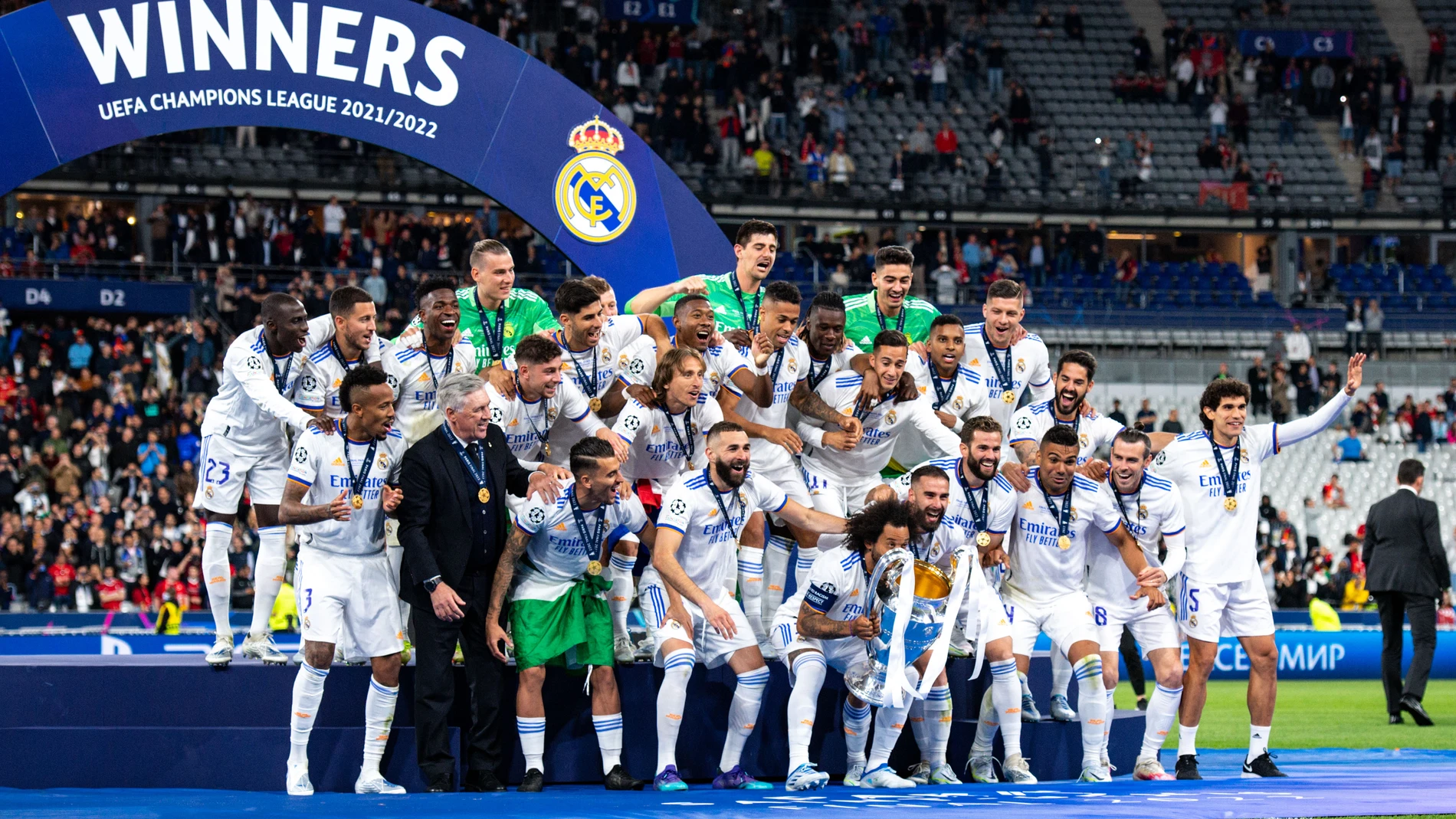 Celebración en el Stade de France del Real Madrid