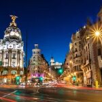 Gran Vía y Alcalá iluminadas