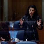 La portavoz de Vox en la Asamblea, Rocío Monasterio, durante el debate del pleno de la Asamblea de Madrid celebrado el pasado jueves