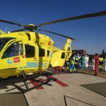 Traslado del herido en El Atazar