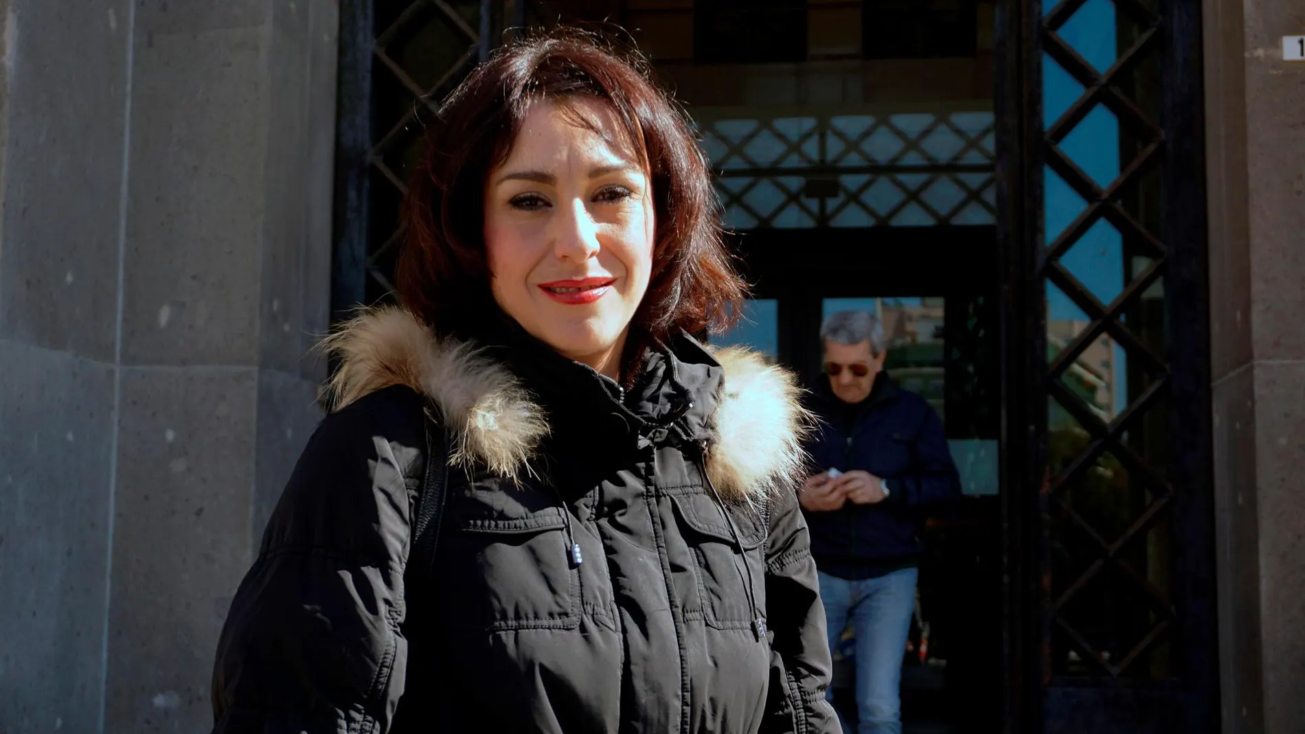 Juana Rivas, a su salida de la última vista por la custodia de sus hijos en los juzgados de Cagliari, en Cerdeña