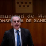 El consejero de Sanidad de la Comunidad de Madrid, Enrique Ruiz Escudero, durante una rueda de prensa para actualizar la información epidemiológica y asistencial por coronavirus en la región