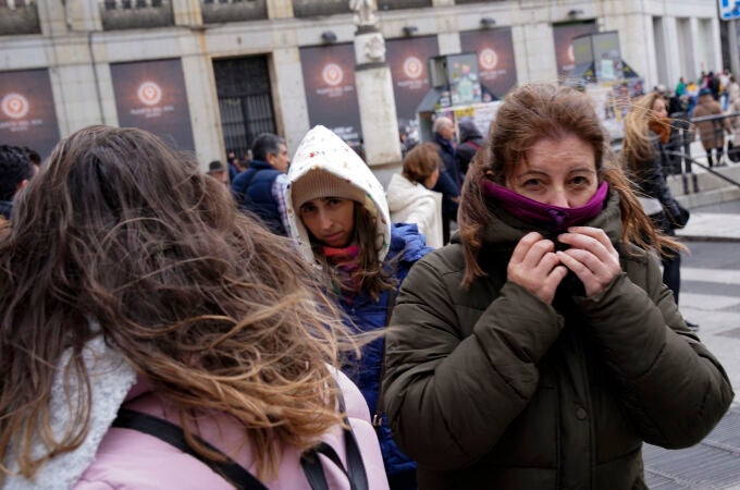 Frío y viento en Madrid