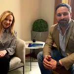 Santiago Abascal y Giorgia Meloni en una reunión en Madrid