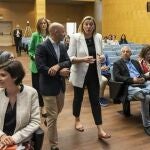 La consejera de Familia e Igualdad de Oportunidades, Isabel Blanco, inaugura la I Jornada Comunidad Talent Sen 'Ecosistema Talento Senior, junto a Pablo Gómez, presidente del clúster SIVI