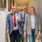 Alejandro Vázquez, Miguel Ángel de Vicente e Isabel Blanco, antes de presentar el proyecto piloto