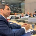 José Ramón Díez de Revenga durante la XVII reunión del Foro del Corredor Mediterráneo celebrado hoy en Bruselas.
