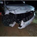 Vehículo utilizado por los narcos para embestir al altomóvil oficial de la Guardia Civil