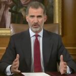 Felipe VI pronuncia un discurso el 2 de octubre de 2017