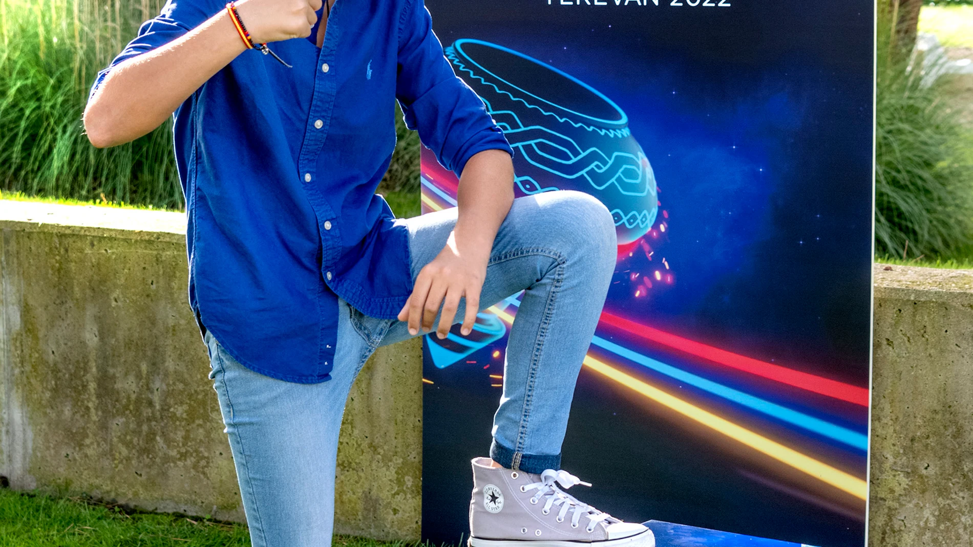 El joven durante la presentación