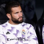 Nacho Fernández en el banquillo del Real Madrid.