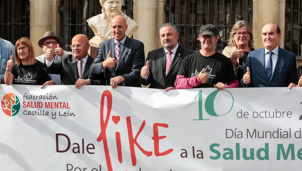 Manifestación y acto institucional de celebración del Día Mundial de la Salud Mental, organizado por la Federación Salud Mental Castilla y León