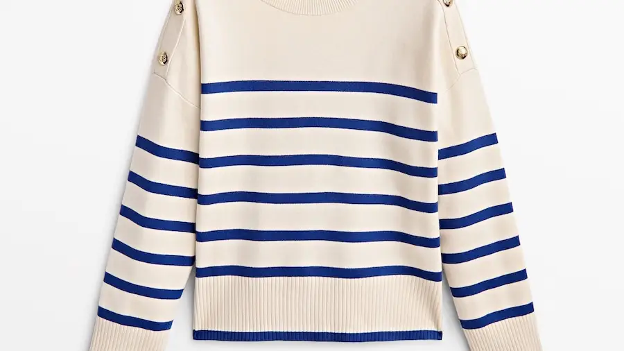 Jersey rayas detalle botones, de Massimo Dutti