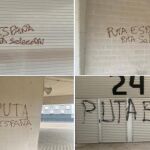 Pintadas en el estadio de El Sadar realizadas por el grupo ultra Indar Gorri