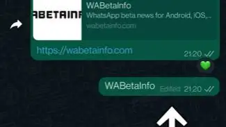 Mensaje de WhatsApp modificado. Fuente: WaBetainfo