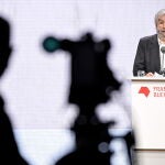 Antonio Muñoz Molina durante el discurso inaugural de la Feria del Libro de Frankfurt