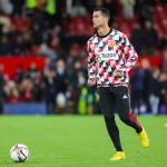 Cristiano Ronaldo en el calentamiento antes del partido ante el Tottenham Hotspur