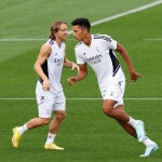 El centrocampista croata del Real Madrid Luka Modric, en un entrenamiento esta semana