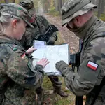 Ejercicios conjuntos celebrados el pasado día 22 entre los ejércitos de Polonia y Alemania en Torgelow
