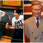 El grupo de ecologistas 'Just Stop Oil' estalla un tartazo contra la figura de cera de Carlos III de Inglaterra