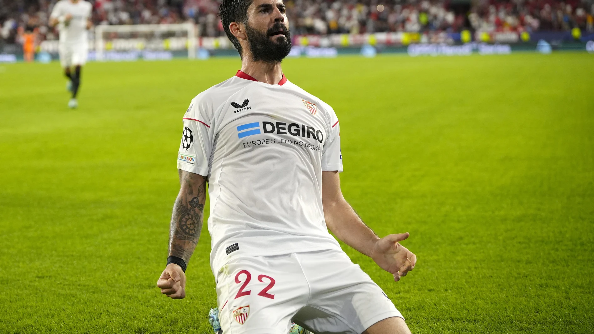 Isco celebra su primer gol como sevillista